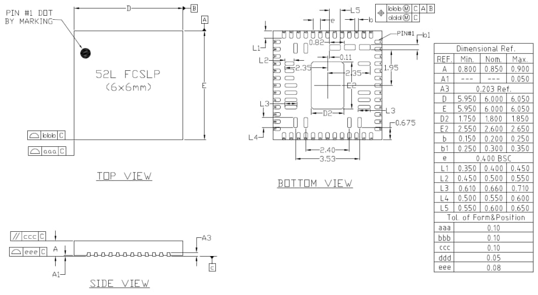 Mechanical Drawing - Qorvo ACT85611 Power Management ICs